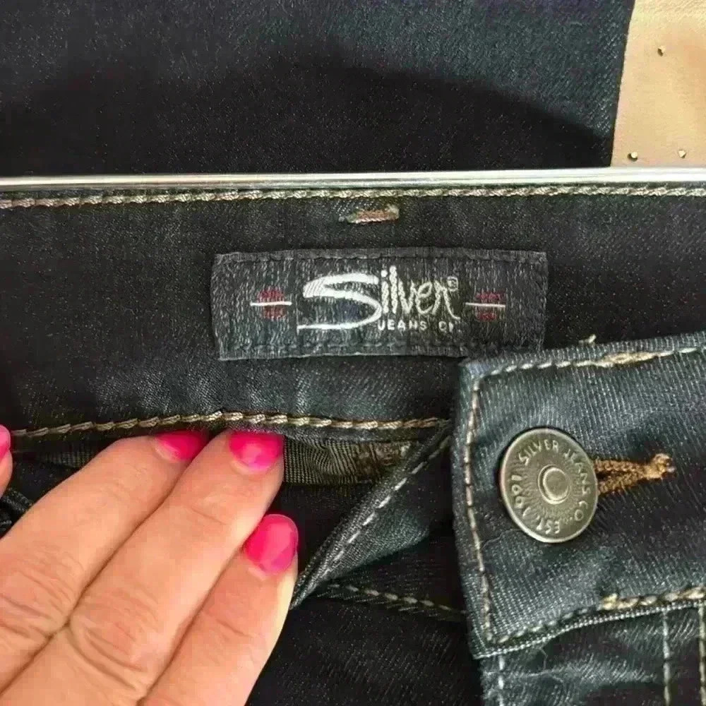 Silver 36w/31 L jeans excellent like new dark blue‎ stretch comfortable fit